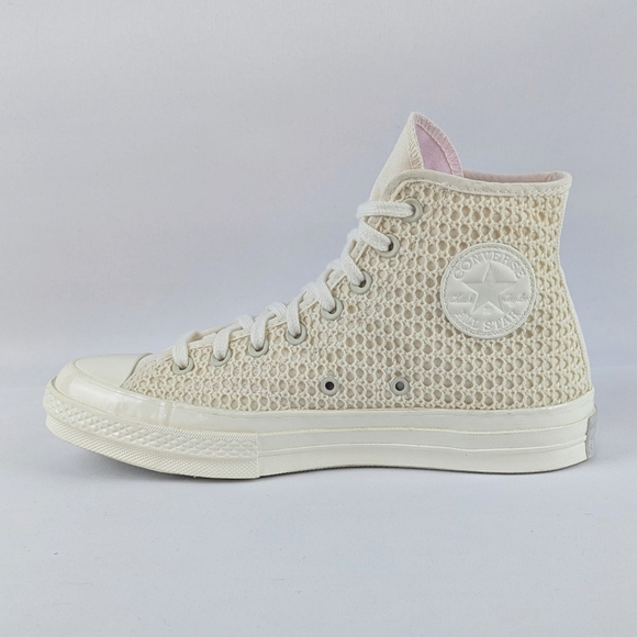 Converse Chuck 70 High Top Unisex Crochet Overlay Egret/Lilac Daze 10W 8M NWOB - Picture 10 of 16